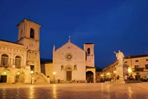 Saint Benedict Square, Norcia, Umbria, Italy, Europe