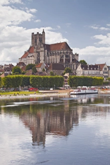 Bourgogne Prints: Saint Etienne d Auxerre cathedral in the city of Auxerre, Burgundy, France, Europe