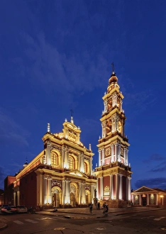 Argentinean Prints: Saint Francis Church, twilight, Salta, Argentina, South America