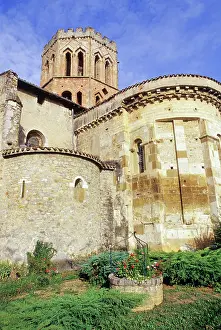 Romanesque Prints: Saint-Lizier Cathedral showcases Romanesque architecture with stone walls