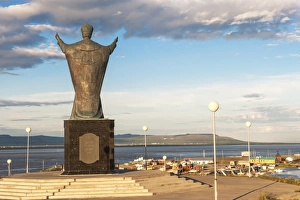 Religious Figure Prints: Saint Nicholas Statue, Siberian City Anadyr, Chukotka Province, Russian Far East, Eurasia