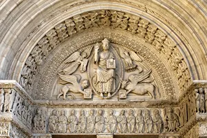Arles Prints: Saint-Trophime cathedral tympanum, Arles, Bouches du Rhone, Provence, France, Europe