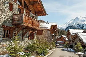 Cabins Prints: Sainte-Foy-Tarentaise, Ski resort, Savoie department, Rhone-Alpes region, France, Europe