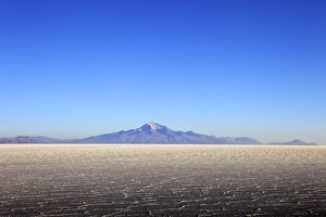 Arid Landscapes Prints: Salar de Uyuni salt flat and Mount Tunupa
