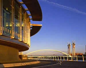 Manchester Prints: Salford Quays and Bridge, Manchester, England, United Kingdom, Europe