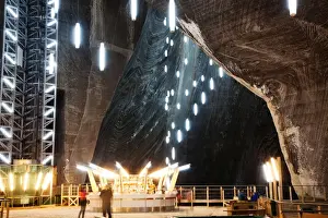 Underground Prints: Salina Turda, underground salt mine tourist attraction in Turda city, Romania, Europe