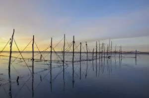 Images Dated 7th January 2010: Salmon fishing nets, Solway Firth, near Creetown, Dumfries and Galloway, Scotland, United Kingdom