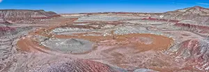 Bentonite Prints: Salt covered hills of Bentonite in the Petrified Forest National Park along the Blue