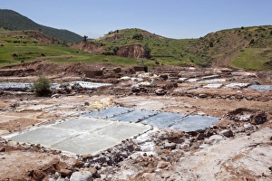 Atlas Mountains Prints: Salt evaporation ponds, Ourika Valley, Atlas Mountains, Morocco, North Africa, Africa
