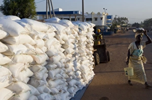 Sacks Prints: Salt sacks in the market, Sikasso, Mali, Africa