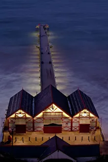 Aerials Prints: Saltburn Pier, Saltburn-by-the-Sea, Cleveland, England, United Kingdom, Europe