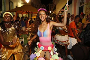 Costumes Prints: Salvador street carnival in Pelourinho, Bahia, Brazil, South America