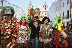 Salvador street carnival in Pelourinho, Bahia, Brazil, South America