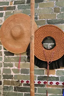 Hanging Prints: Samfoo straw hats, Hakka womens hats, Kam Tin, New Territories, Hong Kong