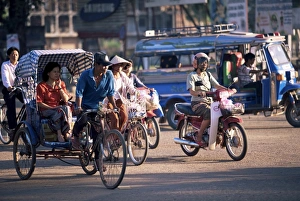 Laosian Prints: Samlor, pedicab taxi