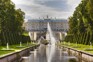 Royal Residence Prints: Samson Fountain, Great Palace, view from Sea Canal