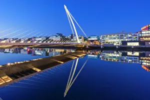 Dublin Prints: Samuel Beckett Bridge at Dawn, Dublin, Republic of Ireland, Europe