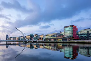 Pedestrians Prints: Samuel Beckett Bridge, Dublin, Republic of Ireland, Europe