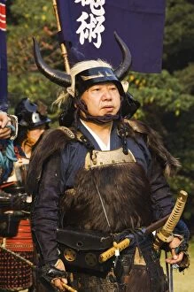 Samurai costume battle reenactment