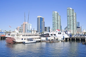 San Diego Prints: San Diego harbor and skyline, San Diego, California, United States of America