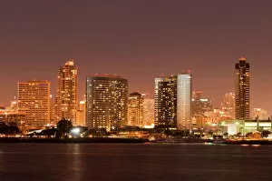Images Dated 10th December 2010: San Diego skyline at dusk from Coronado Island, California, United States of America