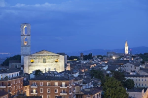 Perugia Prints: San Domenico Church at dusk, Perugia, Umbria, Italy, Europe