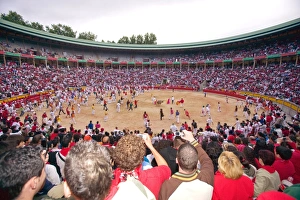 Festivity Prints: San Fermin festival. Plaza de Toros, Pamplona, Navarra, Spain, Europe