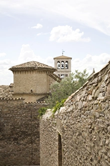 Basilicas Prints: The San Francesco basilica bell tower, Assisi, UNESCO World Heritage Site