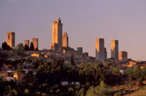 Hill Town Prints: San Gimignano delle belle Torri at sunset