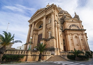 Pedestrian Crossing Prints: San Gwann (St. John the Baptist) Basilica, Gozo, Malta, Europe