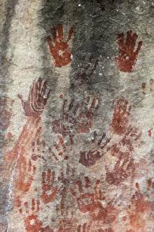 Identity Prints: San rock art hand prints, Cederberg mountains, Western Cape, South Africa, Africa