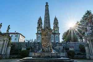 Water Fountain Prints: Sanctuary of Nossa Senhora dos Remedios, Lamego, Douro River, Portugal, Europe