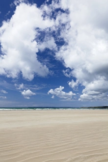 Sand Beach Prints: Sand beach, Pentrez Plage, Finistere, Brittany, France, Europe