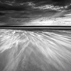 Sand blowing across the beach, Alnmouth, Alnwick, Northumberland, England