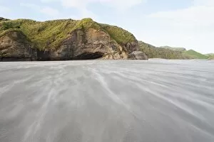 Images Dated 17th April 2011: Sand being blown along windy Wharariki Beach, Golden Bay, Tasman Region, South Island