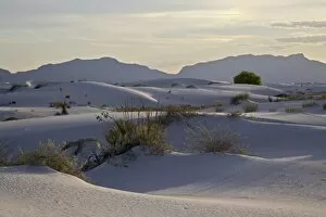 Images Dated 19th June 2007: Sand dunes at dusk, White Sands National Monument, New Mexico, United States of America