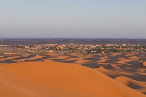 Arid Landscapes Prints: Sand dunes near Merzouga, Morocco, North Africa, Africa