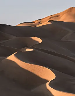 Dunes Prints: Sand dunes at sunset in the Rub al Khali desert, Oman, Middle East