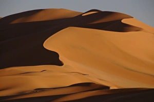 North African Prints: Sand dunes at sunset in the Sahara Desert, Libya, North Africa, Africa