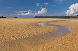 Sand patterns and low tide at Harbour Cove, River Camel estuary mouth near Padstow