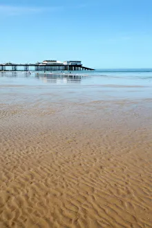 Norfolk Prints: Sand ripples at Cromer Pier, Cromer, Norfolk, England, United Kingdom, Europe