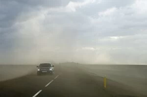 Sand storm along Road 1, South coast, Iceland, Polar Regions
