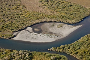 Images Dated 11th September 2009: Sandbar in a river among tundra in the fall, Katmai Peninsula, Alaska, United States of America
