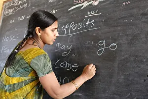 Concentration Prints: Sandipani Muni high school teacher, Vrindavan, Uttar Pradesh, India, Asia