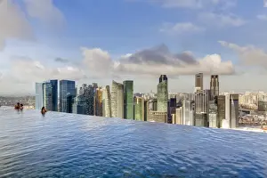 Singapore Prints: Sands SkyPark infinity swimming pool on the 57th floor of Marina Bay Sands Hotel
