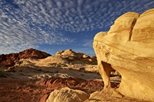 State Park Prints: Sandstone arch under clouds, Valley of Fire State Park