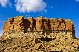 A sandstone butte in Chaco Culture National Historical Park scenery, New Mexico