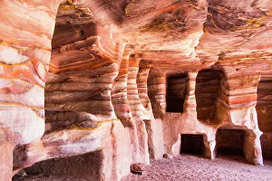Heritage Site Prints: Sandstone caves, multicoloured due to various oxides