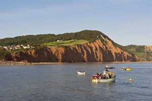 Sidmouth Prints: Sandstone cliffs of the Jurassic Coast at Sidmouth, Devon, England, United Kingdom
