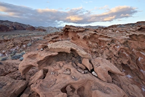 Gold Butte Prints: Sandstone formation under clouds